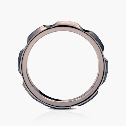 Obrączka partnerska Sign of Love®: czarne złoto, półokrągła, 3,5mm